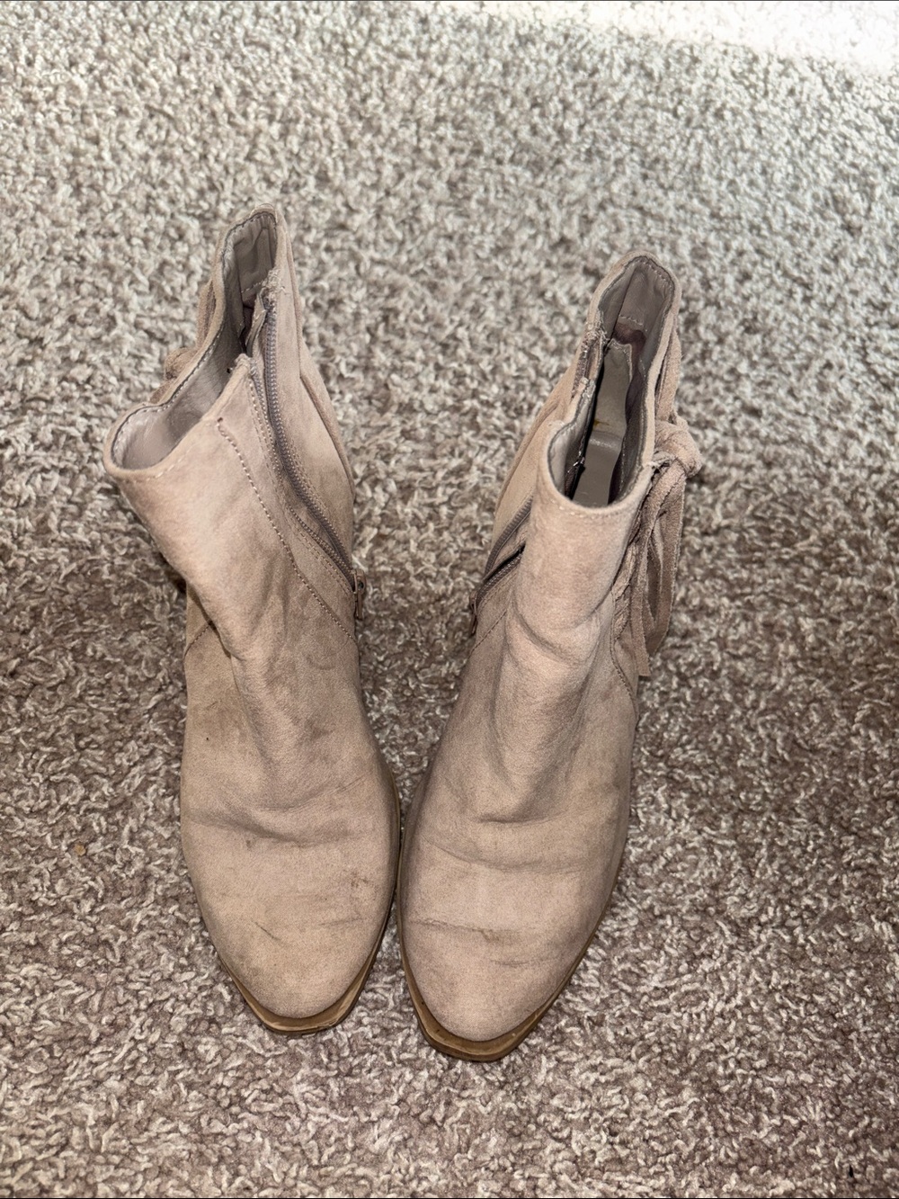 Women's Taupe Suede Ankle Boots